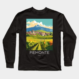 A Pop Art Travel Print of Piemonte - Italy Long Sleeve T-Shirt